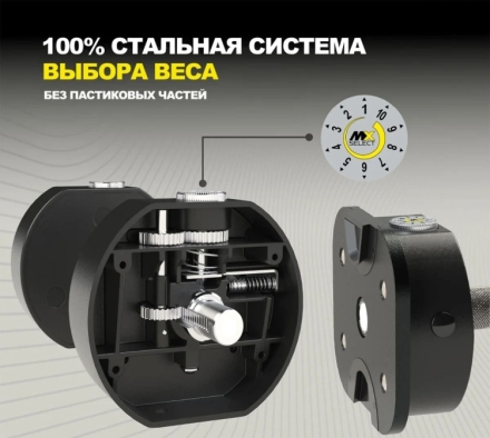 Гантели регулируемые MX Select MX100 EVO, эргономичная прорезиненная рукоять, вес 5.9-45.4 кг, пара , фото 2