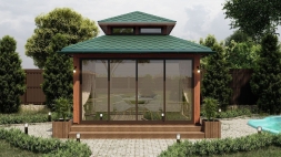 Закрытая беседка Гонконг с панорамным остеклением, фото 5