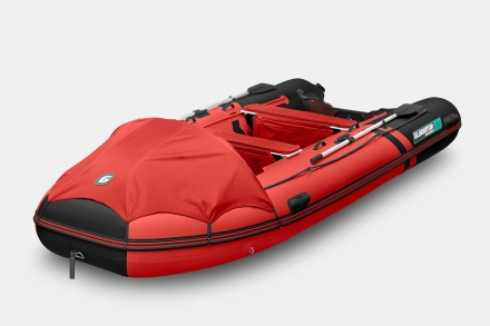 Gladiator E 450 PRO AIR красно-черный моторная лодка ПВХ, фото 4