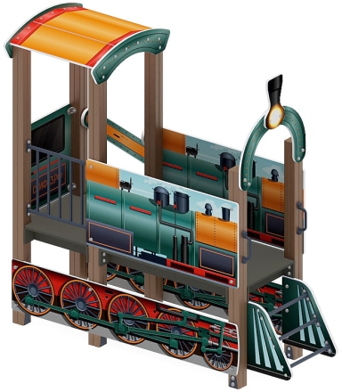 Паровозик (цветной) - Беседка мини - МФ 10.03.05-12, фото 3