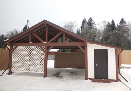Навес для автомобилей с хозблоком РИЧМОНД Несущий каркас, фото 4
