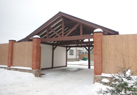 Навес для автомобилей с хозблоком РИЧМОНД Несущий каркас, фото 5