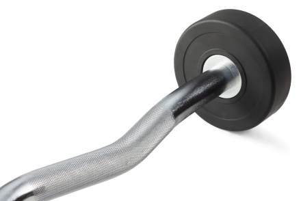 Штанга неразборная обрезиненная 20 кг Изогнутый гриф, фото 3