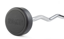 Штанга неразборная обрезиненная 20 кг Изогнутый гриф Штанга неразборная обрезиненная 20 кг Изогнутый гриф