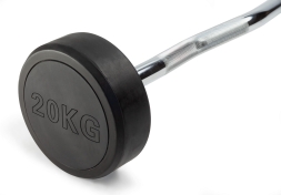 Штанга неразборная обрезиненная 20 кг Изогнутый гриф, фото 2