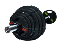 Штанга олимпийская 128 кг (диски с двумя хватами, хромированный гриф) Штанга олимпийская 128 кг (диски с двумя хватами, хромированный гриф)