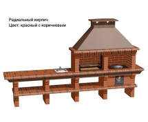 Печь Аристократ 730 S Прямоугольный кирпич красный с коричневым