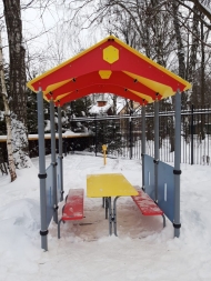Игровой домик-беседка Romana 301.07.00 со столом и скамьями для детских площадок, фото 5