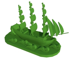 Топиари Корабль, h - 100 см, зеленый - газон Premium, фото 3