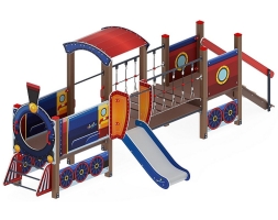 Детская игровая площадка Паровозик ДИК 1.03.5.02-01 Синий H=750, фото 4