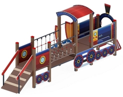 Детская игровая площадка Паровозик ДИК 1.03.5.02-01 Синий H=750, фото 1