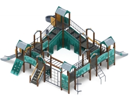 Детская игровая площадка Остров детства (Тайга) (винтовой скат) Н 1200, горка Н 2000 ДИК 2.01.8.02-13, фото 1