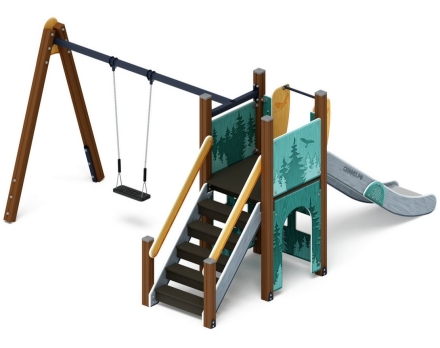 Детская игровая площадка Счастливое детство (Тайга) горка Н 1200 ДИК 2.01.01-03, фото 3