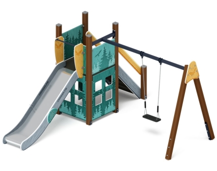 Детская игровая площадка Счастливое детство (Тайга) горка Н 1200 ДИК 2.01.01-03, фото 1