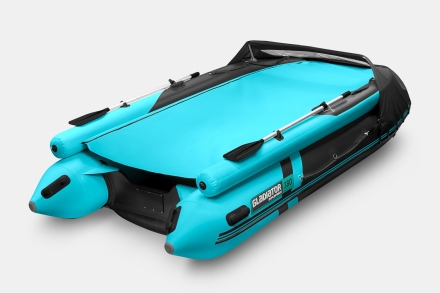 GLADIATOR E 380 X Expedition Черно-бирюзовый моторная лодка ПВХ, фото 3