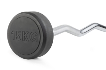 Штанга неразборная обрезиненная 15 кг Изогнутый гриф Штанга неразборная обрезиненная 15 кг Изогнутый гриф