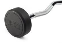 Штанга неразборная обрезиненная 15 кг Изогнутый гриф Штанга неразборная обрезиненная 15 кг Изогнутый гриф