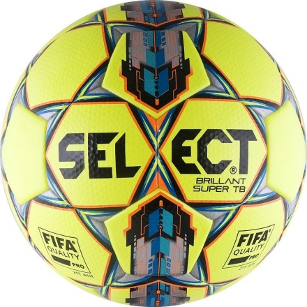 Мяч футбольный профессиональный &quot;SELECT Brillant Super FIFA TB YELLOW&quot;, размер 5,топ. мяч Select, диз.2016, фото 1