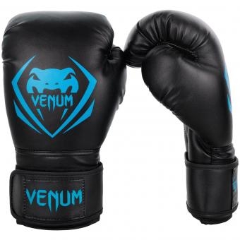 Перчатки боксерские Venum Contender Black/Cyan, фото 1