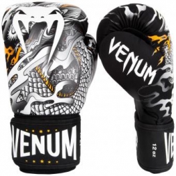 Перчатки боксерские Venum Dragon's Flight Black/White, фото 1
