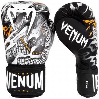 Перчатки боксерские Venum Dragon&#039;s Flight Black/White, фото 1