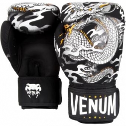 Перчатки боксерские Venum Dragon's Flight Black/White, фото 2