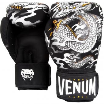 Перчатки боксерские Venum Dragon&#039;s Flight Black/White, фото 2