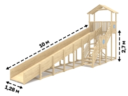 Зимняя горка "IgraGrad Snow Fox (Домик)", скат 10 м, без окраски, фото 2 Зимняя горка "IgraGrad Snow Fox (Домик)", скат 10 м, без окраски, фото 2