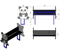 Детская лавочка &quot;Панда&quot; S 745 