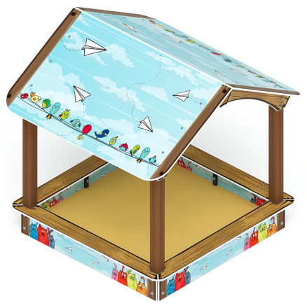 Песочный дворик с навесом Домик (Коты) - ИО 6.01.02-02, фото 2