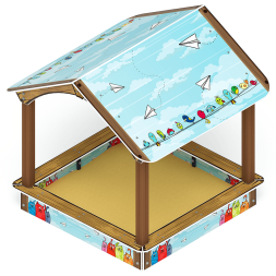 Песочный дворик с навесом Домик (Коты) - ИО 6.01.02-02, фото 4