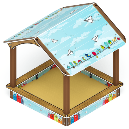 Песочный дворик с навесом Домик (Коты) - ИО 6.01.02-02, фото 4