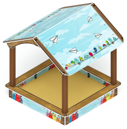 Песочный дворик с навесом Домик (Коты) - ИО 6.01.02-02, фото 1