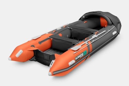 Gladiator E 450 PRO AIR оранжево-темносерый моторная лодка ПВХ, фото 4