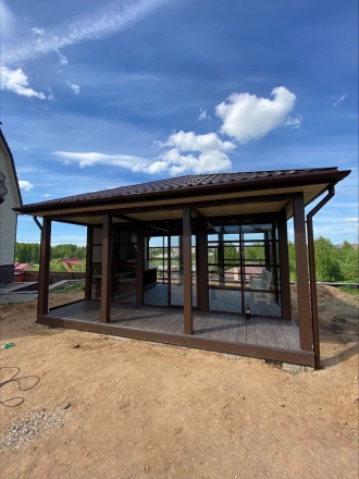 Застеклённая беседка ЛЕТНИЙ САД с барбекю, фото 4