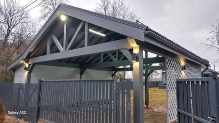 Навес для автомобилей с хозблоком РИЧМОНД Премиум комплектация, фото 7