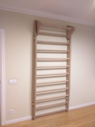 Шведская стенка из Дуба с деревянным турником, фото 4