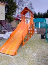 Заливная горка "Снежинка" с крышей, скат 4 м