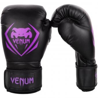 Перчатки боксерские Venum Contender Black/Purple, фото 1