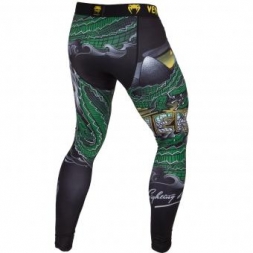 Компрессионные штаны Venum Crocodile Black/Green, фото 2