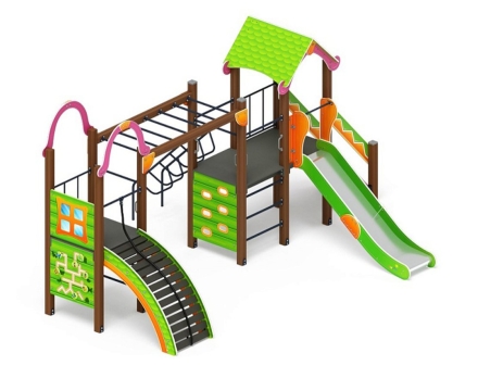 Детская игровая площадка Лукоморье ДИК 2.25.09-01.С H=1200, металлический скат, фото 3