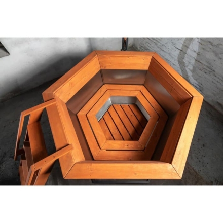 Сибирский банный чан &quot;Елисей Силович&quot; на подставке + печь 1650 мм опора - черный металл, фото 3