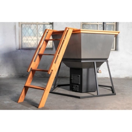 Сибирский банный чан &quot;Елисей Силович&quot; на подставке + печь 1650 мм опора - черный металл, фото 2