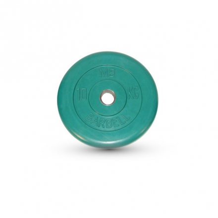 Диск обрезиненный Barbell d 31 мм цветной 10 кг, фото 1