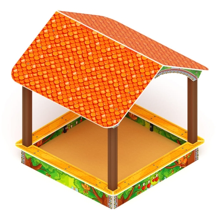 Песочный дворик с навесом Домик (Полянка) - ИО 6.01.02-03, фото 1