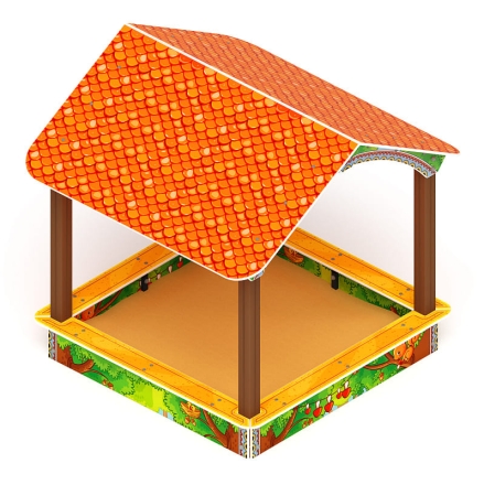 Песочный дворик с навесом Домик (Полянка) - ИО 6.01.02-03, фото 2