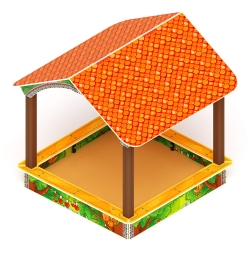 Песочный дворик с навесом Домик (Полянка) - ИО 6.01.02-03, фото 3