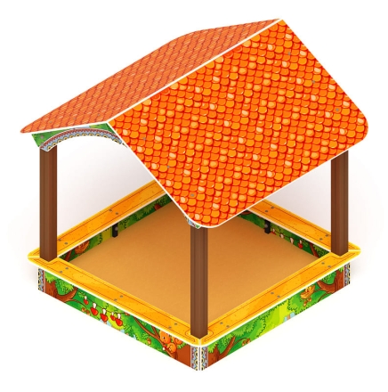 Песочный дворик с навесом Домик (Полянка) - ИО 6.01.02-03, фото 3