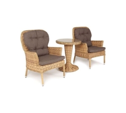Алиса кофейный комплект из искусственного ротанга, цвет соломенный, фото 2