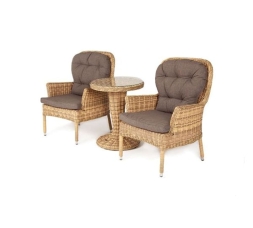 Алиса кофейный комплект из искусственного ротанга, цвет соломенный, фото 3